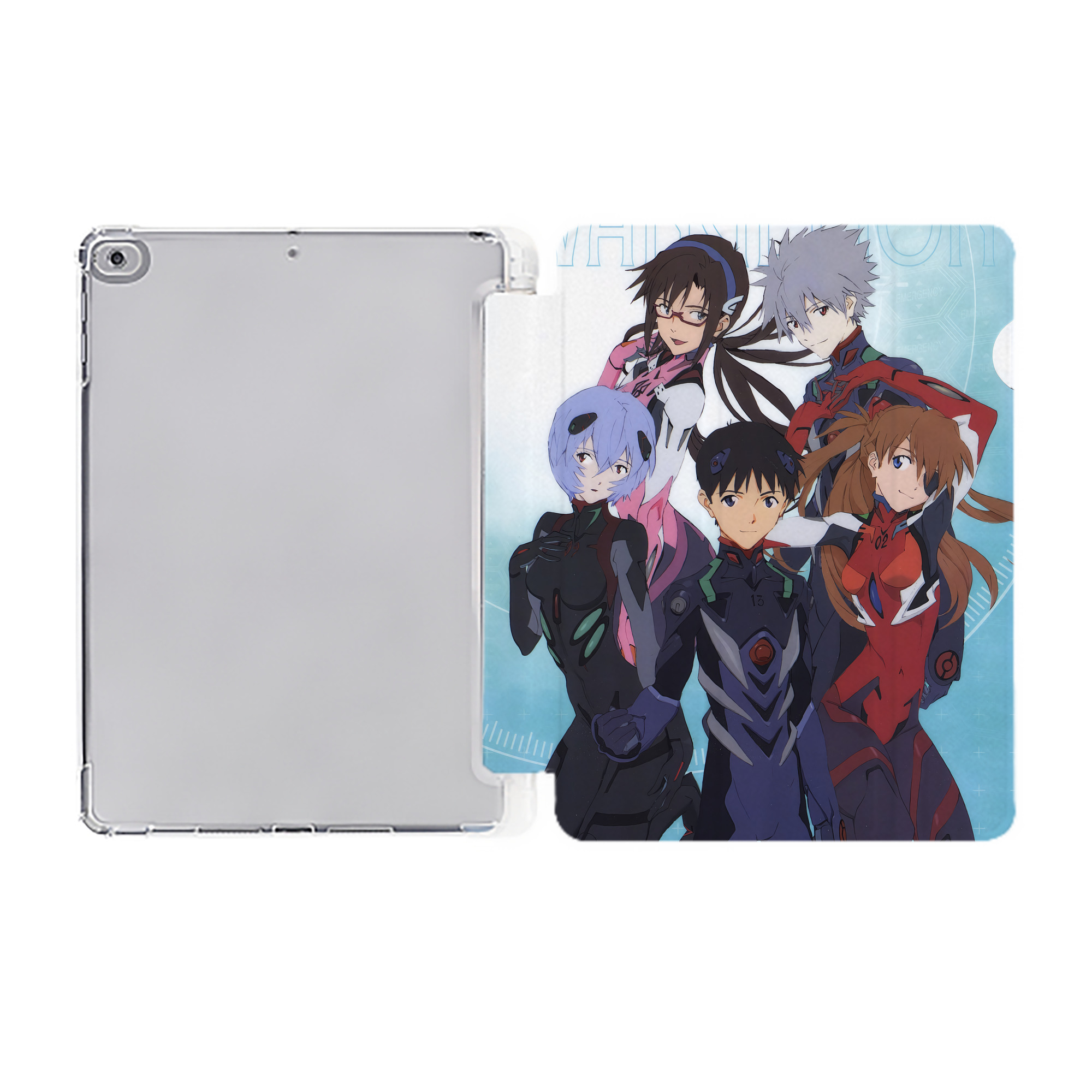 （画像用） EVA 新世紀エヴァンゲリオン IPad ケース ペン収納付き 三つ折りスタンド PUレザー×シリコン 対応機種9.5/10.5/10.9インチ